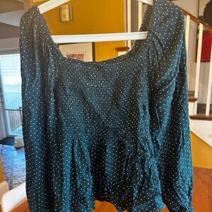 Gap Flowy Green Polka-Dotted Top, NWT – Size S